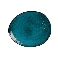 Assiette plate grès bleu 27.5x23cm