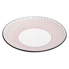 Assiette plate LUNIS en porcelaine à motif rouge D 27cm