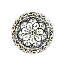 Assiette plate MANDALA vert D26.5cm