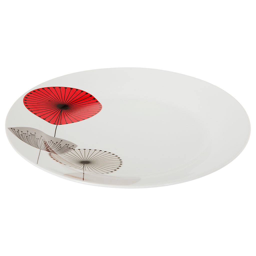 Assiette plate OSARA coquelicot porcelaine D 27cm