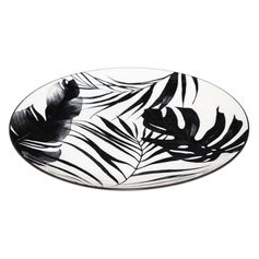 Assiette plate PALME porcelaine noire D 26cm