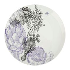 Assiette plate porcelaine JARDIN imprimée D 26.5cm - LETHU