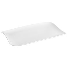 Assiette plate rectangulaire porcelaine vague blanche 33x20.5cm