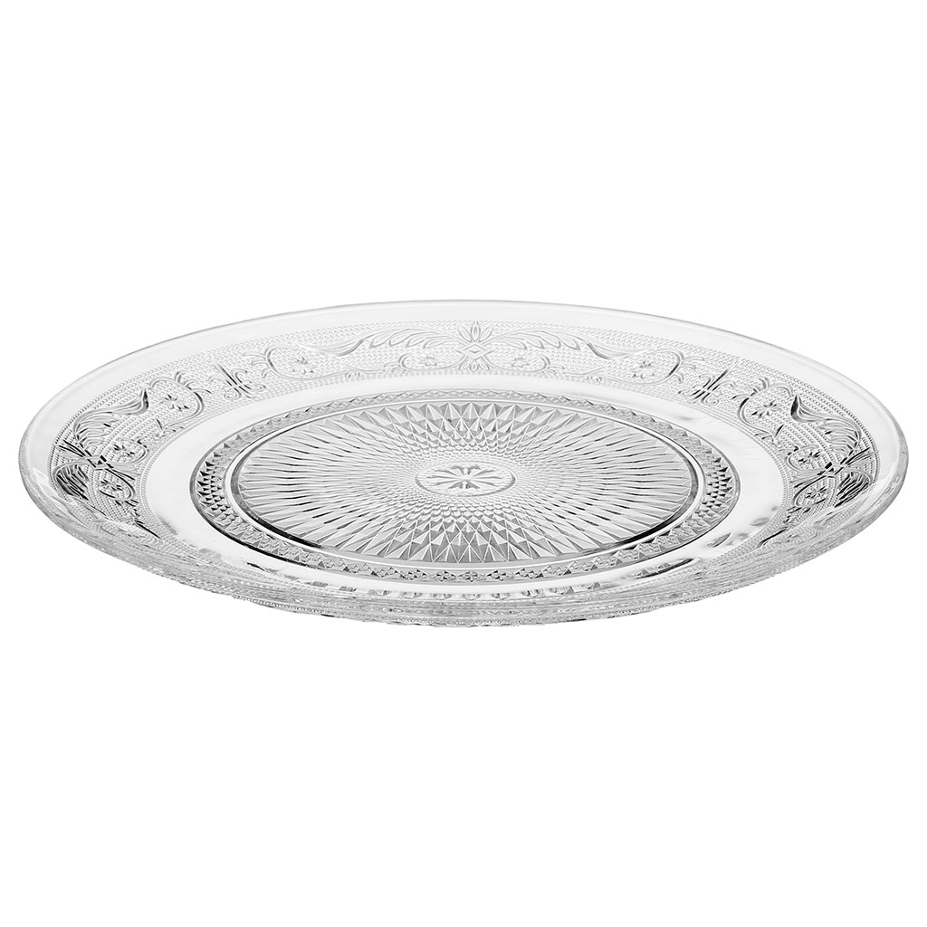 Assiette plate RENAISSANCE en verre taillé D 25cm