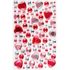 Assortiment de 106 cœurs adhésifs strass