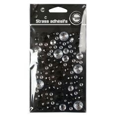 Assortiment de 106 strass ronds adhésifs noirs