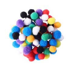 Assortiment de 200 mini-pompons colorés