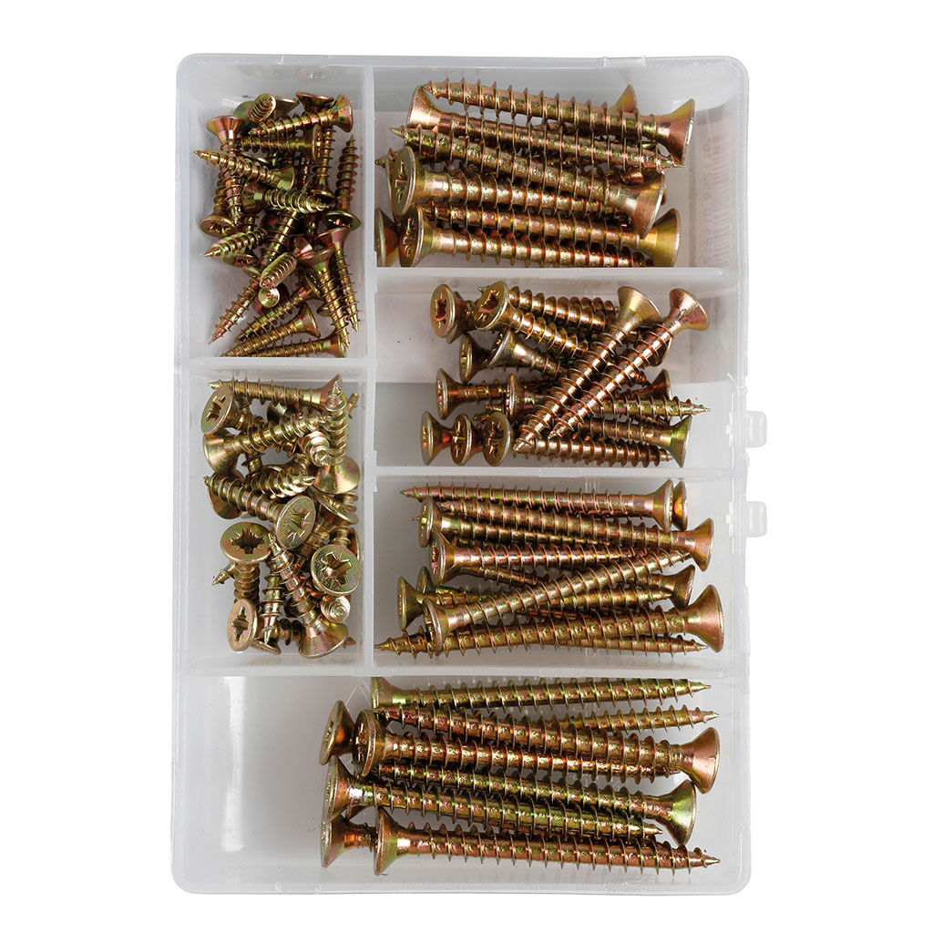 Assortiment de 92 vis agglomérées à tête fraisée