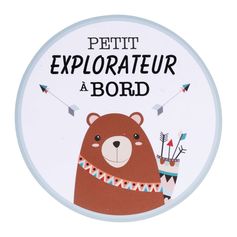Sticker voiture bébé à bord rond D 15cm