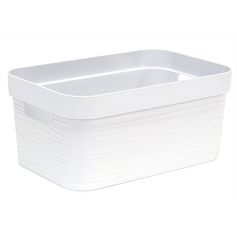 Bac de rangement plastique blanc cérusé 6L
