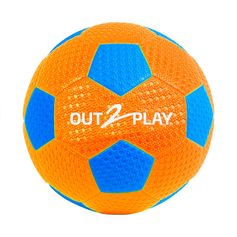 Ballon de foot orange et bleu D 22cm