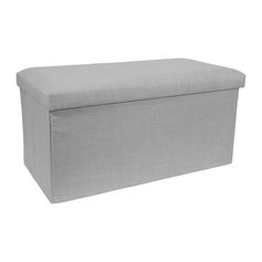 Banc coffre de rangement polyester gris clair 76x38cm - Centrakor