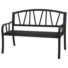Banc de jardin ALVERINA acier noir 3 personnes - HESPÉRIDE