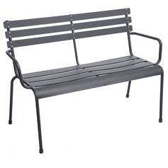 Banc de jardin GREENSBORO 2 places acier graphite - HESPÉRIDE