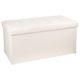 Banc de rangement tissé beige 76x38cm