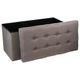 Banc de rangement LYSANDRE pliable gris 76x38cm