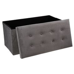 Banc LYSANDRE pliable velours gris 76x38cm