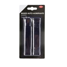 Bande auto-agrippant adhésive noir 1m x 20mm