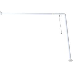 Barre de douche d'angle pour baignoire aluminium blanche 80x90cm