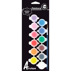 Barrette de peinture acrylique et pinceau