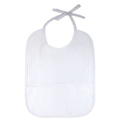 Bavoir nid d'abeille blanc 25x32cm