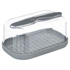 Beurrier en plastique avec couteau 10.2x15.8x7.1cm