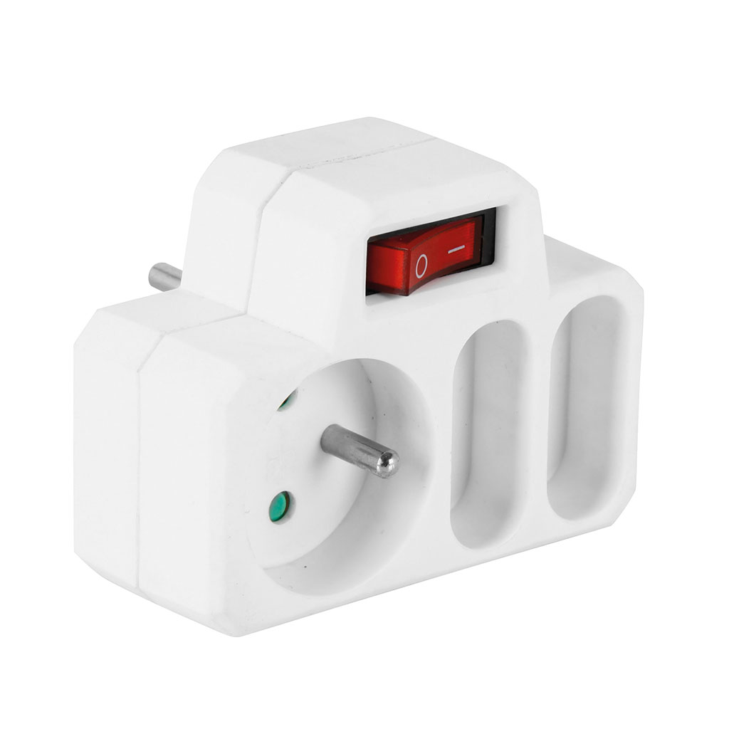 Prise De Courant Avec Interrupteur Castorama Bloc multiprise triplite 2 prises 6A, 1 prise 16A et interrupteur - Centrakor