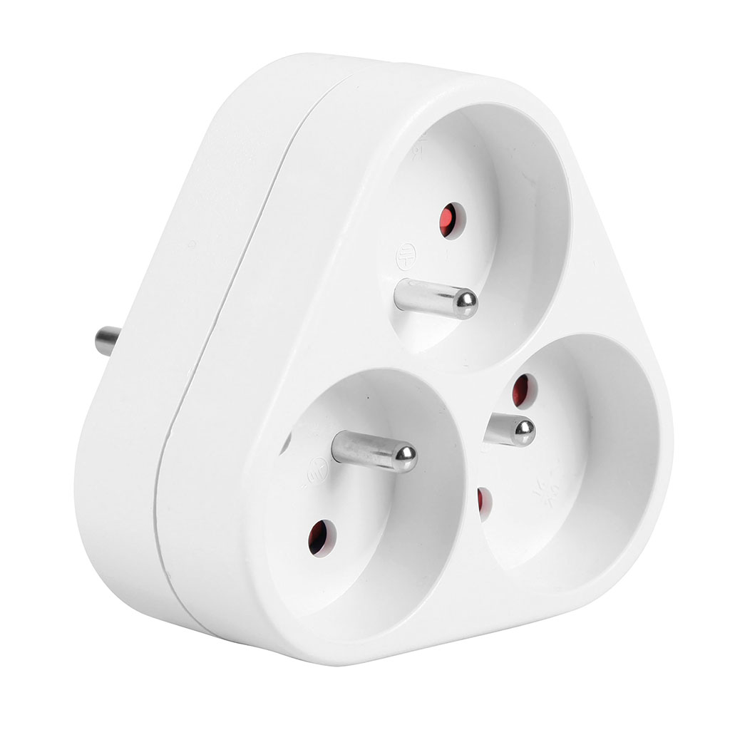 Bloc multiprise triplite triangulaire 3 prises 16A