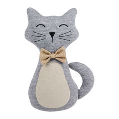 Bloque-porte chat tissus gris H 28cm