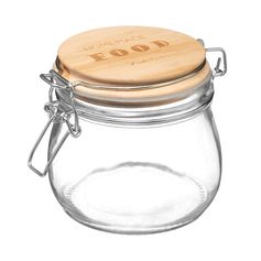 Bocal en verre et couvercle bois FOOD 0.5L