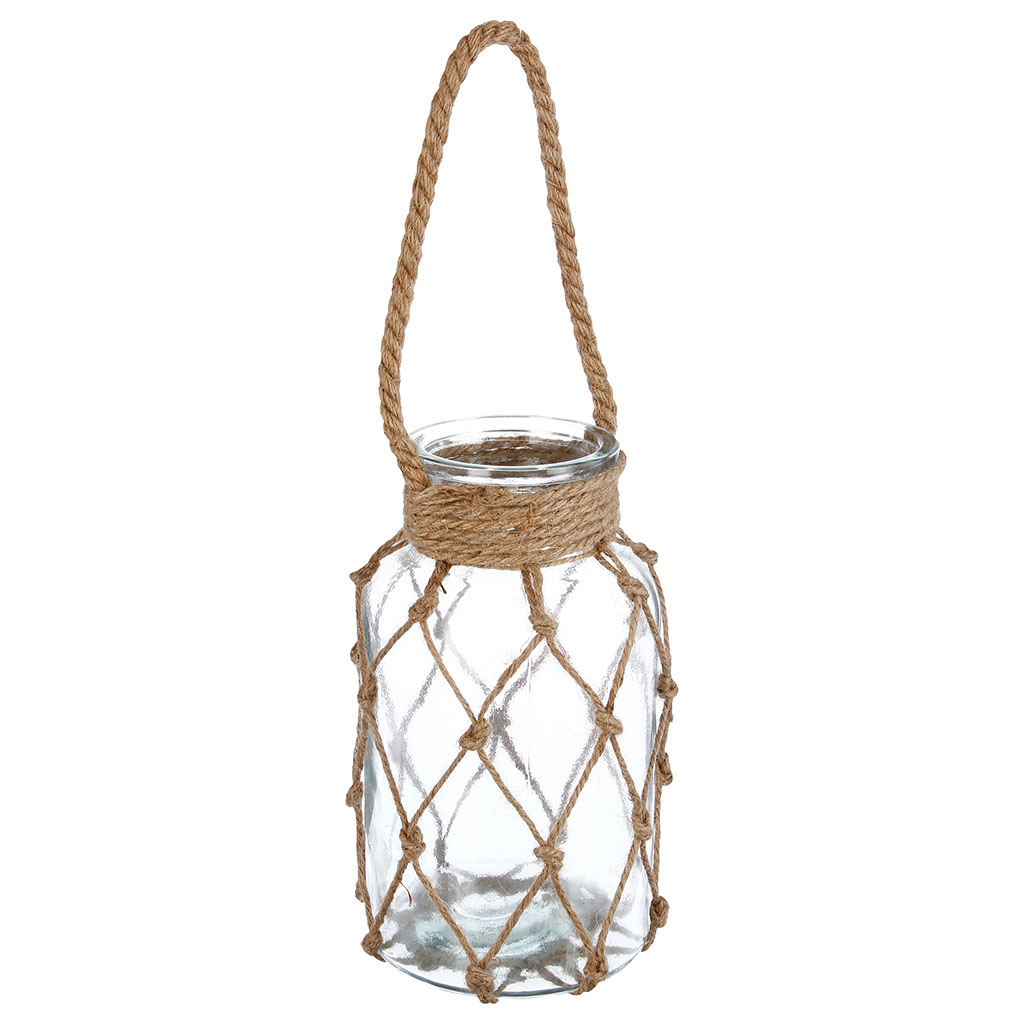 Photophore béton & verre, lanterne Luisa en verre quartz haute qualité