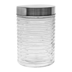 Bocal VAGUE en verre et inox 1L