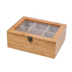 Boite à thé 6 compartiments bambou 21x16cm