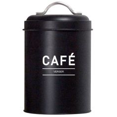 Boîte à café en métal noire mat 11x18cm