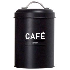 Boîte à café en métal noire mat 11x18cm