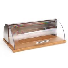 Boite à pain inox et bambou 39x28.5x14.5cm