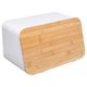 Boîte à pain métal et bambou blanc 37x22.5x23cm