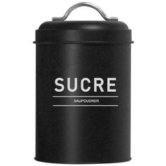 Boîte à sucre en métal noire mat 11x18cm
