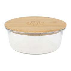Boite alimentaire ronde verre et couvercle bambou 0.95L