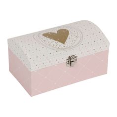 Boîte à bijoux avec miroir demoiselle rose 19.5x12x10.3cm
