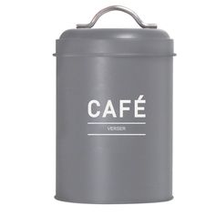 Boîte à café en métal grise mat 11x18cm