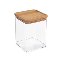 Boîte de conservation carrée plastique et bambou 1L