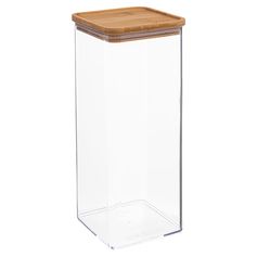 Boîte de conservation rectangulaire 2L plastique et bambou H 27.5cm