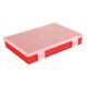 boîte de rangement 10 cases plastique rouge 34x24cm