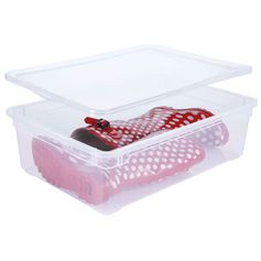 Boite de rangement basse plastique transparent 55x16x37.5cm