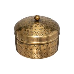 Boite de rangement ronde OASIS métal dorée D 10x9cm