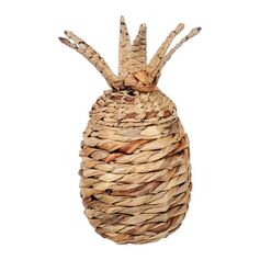 Boite déco ananas paille naturel H 31cm