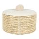 Boîte déco tressée bois beige 13.5x11x13.5cm