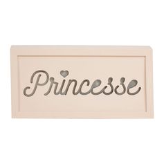 Boite lumineuse bois inscription Princesse 30x15x3.5cm