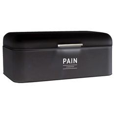 Boîte à pain en métal noire mat 42.5x23x16.5cm